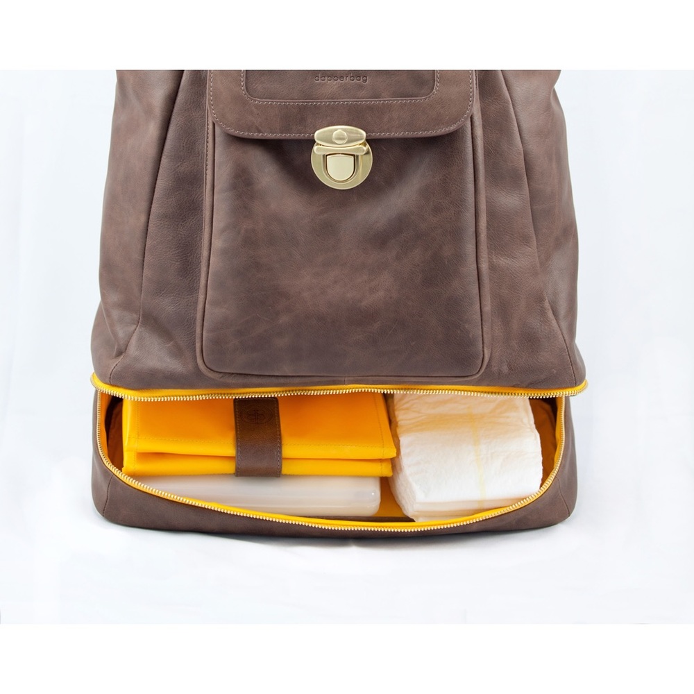 Brown multi purpose backpack/diaper bag.